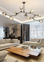 Load image into Gallery viewer, INSPIRA LIFESTYLES - Arbre Glass Chandelier, Sculptural Light, Kitchen Light, Dining Room Light, Bedroom Light, Living Room Light, Hotel Light, Restaurant Light, Hotel Light, Casino Light, Sputnik Chandelier, Modern Chandelier, Metal Chandelier, Minimalist Pendant, Glass Globe Chandelier, Designer Chandelier, Designer Light, LED Chandelier, Sculptural Chandelier, Abstract Art Light, Abstract Branch Chandelier, Modern Branch Chandelier, Bubble Chandelier, Glass Ball Chandelier, Accent Lighting
