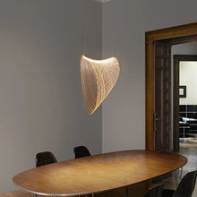 Load image into Gallery viewer, INSPIRA LIFESTYLES | Cascade Wood Chandelier, sculptural pendant light, layered wood lighting, birch wood chandelier, black wood pendant, modern wood chandelier, minimalist lighting, Japandi pendant light, organic form lighting, dining room chandelier, kitchen island pendant, hospitality lighting, contemporary ceiling light
