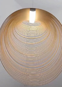 INSPIRA LIFESTYLES | Cascade Wood Chandelier, sculptural pendant light, layered wood lighting, birch wood chandelier, black wood pendant, modern wood chandelier, minimalist lighting, Japandi pendant light, organic form lighting, dining room chandelier, kitchen island pendant, hospitality lighting, contemporary ceiling light