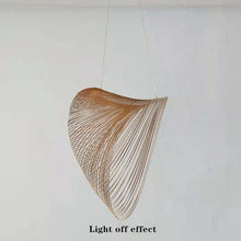 Load image into Gallery viewer, INSPIRA LIFESTYLES | Cascade Wood Chandelier, sculptural pendant light, layered wood lighting, birch wood chandelier, black wood pendant, modern wood chandelier, minimalist lighting, Japandi pendant light, organic form lighting, dining room chandelier, kitchen island pendant, hospitality lighting, contemporary ceiling light
