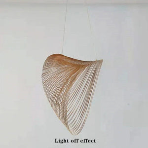 INSPIRA LIFESTYLES | Cascade Wood Chandelier, sculptural pendant light, layered wood lighting, birch wood chandelier, black wood pendant, modern wood chandelier, minimalist lighting, Japandi pendant light, organic form lighting, dining room chandelier, kitchen island pendant, hospitality lighting, contemporary ceiling light