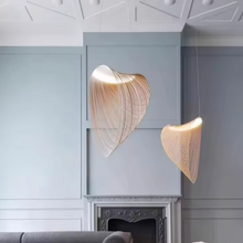 Load image into Gallery viewer, INSPIRA LIFESTYLES | Cascade Wood Chandelier, sculptural pendant light, layered wood lighting, birch wood chandelier, black wood pendant, modern wood chandelier, minimalist lighting, Japandi pendant light, organic form lighting, dining room chandelier, kitchen island pendant, hospitality lighting, contemporary ceiling light
