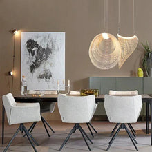 Load image into Gallery viewer, INSPIRA LIFESTYLES | Cascade Wood Chandelier, sculptural pendant light, layered wood lighting, birch wood chandelier, black wood pendant, modern wood chandelier, minimalist lighting, Japandi pendant light, organic form lighting, dining room chandelier, kitchen island pendant, hospitality lighting, contemporary ceiling light
