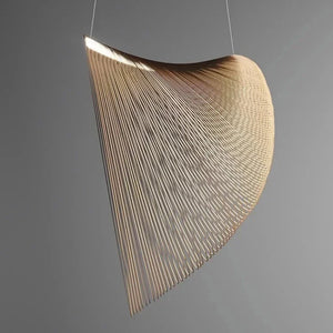 INSPIRA LIFESTYLES | Cascade Wood Chandelier, sculptural pendant light, layered wood lighting, birch wood chandelier, black wood pendant, modern wood chandelier, minimalist lighting, Japandi pendant light, organic form lighting, dining room chandelier, kitchen island pendant, hospitality lighting, contemporary ceiling light
