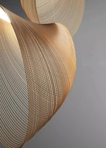INSPIRA LIFESTYLES | Cascade Wood Chandelier, sculptural pendant light, layered wood lighting, birch wood chandelier, black wood pendant, modern wood chandelier, minimalist lighting, Japandi pendant light, organic form lighting, dining room chandelier, kitchen island pendant, hospitality lighting, contemporary ceiling light