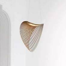 Load image into Gallery viewer, INSPIRA LIFESTYLES | Cascade Wood Chandelier, sculptural pendant light, layered wood lighting, birch wood chandelier, black wood pendant, modern wood chandelier, minimalist lighting, Japandi pendant light, organic form lighting, dining room chandelier, kitchen island pendant, hospitality lighting, contemporary ceiling light

