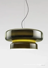 Load image into Gallery viewer, INSPIRA LIFESTYLES - Canto Tinted Glass Pendant, sculptural glass pendant light, layered tinted glass lighting, olive green glass pendant, plum glass pendant, rust glass pendant, modern interior lighting, designer glass pendant, hospitality lighting

