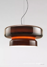 Load image into Gallery viewer, INSPIRA LIFESTYLES - Canto Tinted Glass Pendant, sculptural glass pendant light, layered tinted glass lighting, olive green glass pendant, plum glass pendant, rust glass pendant, modern interior lighting, designer glass pendant, hospitality lighting
