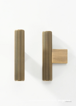 Load image into Gallery viewer, INSPIRA LIFESTYLES - Eos Antique Brass Knobs &amp; Pull Handles, ribbed brass cabinet hardware, solid brass pull handles, antique brass cabinet knobs, ribbed drawer pulls, luxury cabinet hardware, kitchen cabinet handles, bathroom vanity hardware, wardrobe brass handles
