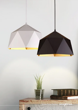 Load image into Gallery viewer, INSPIRA LIFESTYLES - Geohex Dome Pendant, industrial geometric pendant light, faceted metal dome pendant, copper interior pendant light, black industrial pendant, white industrial pendant, dining table pendant lighting, kitchen island pendant light, restaurant pendant lighting
