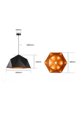 Load image into Gallery viewer, INSPIRA LIFESTYLES - Geohex Dome Pendant, industrial geometric pendant light, faceted metal dome pendant, copper interior pendant light, black industrial pendant, white industrial pendant, dining table pendant lighting, kitchen island pendant light, restaurant pendant lighting
