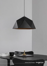 Load image into Gallery viewer, INSPIRA LIFESTYLES - Geohex Dome Pendant, industrial geometric pendant light, faceted metal dome pendant, copper interior pendant light, black industrial pendant, white industrial pendant, dining table pendant lighting, kitchen island pendant light, restaurant pendant lighting
