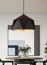 Load image into Gallery viewer, INSPIRA LIFESTYLES - Geohex Dome Pendant, industrial geometric pendant light, faceted metal dome pendant, copper interior pendant light, black industrial pendant, white industrial pendant, dining table pendant lighting, kitchen island pendant light, restaurant pendant lighting
