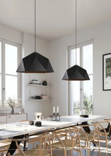 Load image into Gallery viewer, INSPIRA LIFESTYLES - Geohex Dome Pendant, industrial geometric pendant light, faceted metal dome pendant, copper interior pendant light, black industrial pendant, white industrial pendant, dining table pendant lighting, kitchen island pendant light, restaurant pendant lighting
