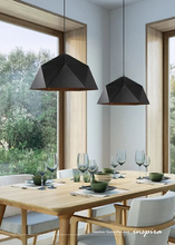 Load image into Gallery viewer, INSPIRA LIFESTYLES - Geohex Dome Pendant, industrial geometric pendant light, faceted metal dome pendant, copper interior pendant light, black industrial pendant, white industrial pendant, dining table pendant lighting, kitchen island pendant light, restaurant pendant lighting
