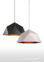 Load image into Gallery viewer, INSPIRA LIFESTYLES - Geohex Dome Pendant, industrial geometric pendant light, faceted metal dome pendant, copper interior pendant light, black industrial pendant, white industrial pendant, dining table pendant lighting, kitchen island pendant light, restaurant pendant lighting
