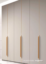 Load image into Gallery viewer, INSPIRA LIFESTYLES - Jet Long Pull Handles, minimalist cabinet pull handles, blade style cabinet hardware, edge mounted cabinet handles, long pull handles black gold, modern kitchen cabinet hardware, aluminium cabinet handles
