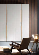 Load image into Gallery viewer, INSPIRA LIFESTYLES - Jet Long Pull Handles, minimalist cabinet pull handles, blade style cabinet hardware, edge mounted cabinet handles, long pull handles black gold, modern kitchen cabinet hardware, aluminium cabinet handles
