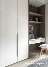 Load image into Gallery viewer, INSPIRA LIFESTYLES - Jet Long Pull Handles, minimalist cabinet pull handles, blade style cabinet hardware, edge mounted cabinet handles, long pull handles black gold, modern kitchen cabinet hardware, aluminium cabinet handles
