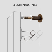 Load image into Gallery viewer, INSPIRA LIFESTYLES - Knurled Wall Door Stops with crisscross diamond-pattern detailing, adjustable length and rubber cushion pads in Matte Black, Satin Brass, Bright Chrome and Antique Bronze.
