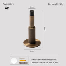 Load image into Gallery viewer, INSPIRA LIFESTYLES - Knurled Wall Door Stops with crisscross diamond-pattern detailing, adjustable length and rubber cushion pads in Matte Black, Satin Brass, Bright Chrome and Antique Bronze.
