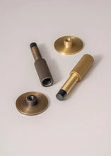 Load image into Gallery viewer, INSPIRA LIFESTYLES - Knurled Wall Door Stops with crisscross diamond-pattern detailing, adjustable length and rubber cushion pads in Matte Black, Satin Brass, Bright Chrome and Antique Bronze.
