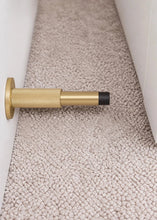 Load image into Gallery viewer, INSPIRA LIFESTYLES - Knurled Wall Door Stops with crisscross diamond-pattern detailing, adjustable length and rubber cushion pads in Matte Black, Satin Brass, Bright Chrome and Antique Bronze.
