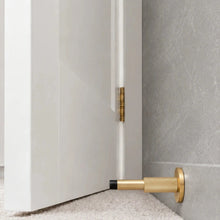 Load image into Gallery viewer, INSPIRA LIFESTYLES - Knurled Wall Door Stops with crisscross diamond-pattern detailing, adjustable length and rubber cushion pads in Matte Black, Satin Brass, Bright Chrome and Antique Bronze.

