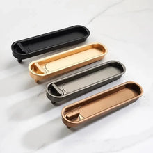Load image into Gallery viewer, INSPIRA LIFESTYLES - Milo Pocket Door Handle, recessed pocket door handle, sliding door recessed pull, zinc alloy pocket door hardware, modern flush door handle, minimalist sliding door handle
