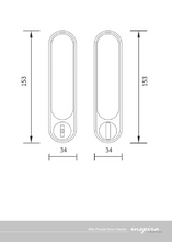 Load image into Gallery viewer, INSPIRA LIFESTYLES - Milo Pocket Door Handle, recessed pocket door handle, sliding door recessed pull, zinc alloy pocket door hardware, modern flush door handle, minimalist sliding door handle
