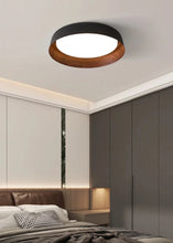 Load image into Gallery viewer, INSPIRA LIFESTYLES - Noar Ceiling Light, Scandinavian ceiling light, walnut-toned ceiling light, flush mount LED ceiling light, Nordic interior lighting, minimalist ceiling light, contemporary interior lighting, designer ceiling fixture
