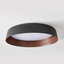 Load image into Gallery viewer, INSPIRA LIFESTYLES - Noar Ceiling Light, Scandinavian ceiling light, walnut-toned ceiling light, flush mount LED ceiling light, Nordic interior lighting, minimalist ceiling light, contemporary interior lighting, designer ceiling fixture
