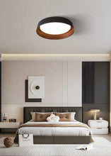 Load image into Gallery viewer, INSPIRA LIFESTYLES - Noar Ceiling Light, Scandinavian ceiling light, walnut-toned ceiling light, flush mount LED ceiling light, Nordic interior lighting, minimalist ceiling light, contemporary interior lighting, designer ceiling fixture
