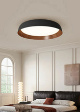 Load image into Gallery viewer, INSPIRA LIFESTYLES - Noar Ceiling Light, Scandinavian ceiling light, walnut-toned ceiling light, flush mount LED ceiling light, Nordic interior lighting, minimalist ceiling light, contemporary interior lighting, designer ceiling fixture
