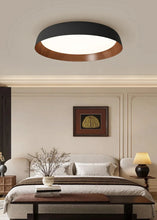 Load image into Gallery viewer, INSPIRA LIFESTYLES - Noar Ceiling Light, Scandinavian ceiling light, walnut-toned ceiling light, flush mount LED ceiling light, Nordic interior lighting, minimalist ceiling light, contemporary interior lighting, designer ceiling fixture
