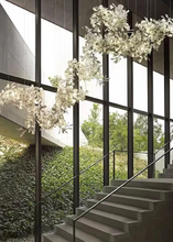 Load image into Gallery viewer, INSPIRA LIFESTYLES - Sculptural Leaf Chandelier, porcelain ginkgo chandelier, cascading porcelain leaf light, gold canopy chandelier, modern statement ceiling light, dining room chandelier, kitchen island pendant light, living room accent lighting, stairwell chandelier, contemporary sculptural light fixture, minimalist gold chandelier, transitional interior lighting, luxury porcelain chandelier, designer lighting fixture
