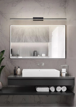 Load image into Gallery viewer, INSPIRA LIFESTYLES - Willis Vanity Light, LED vanity fixture, linear wall light, modern bathroom lighting, minimalist bedroom light, black vanity light, white LED wall lamp, wall-mounted lighting, over mirror light, desk lighting, bedhead light, contemporary wall light, soft glow LED light, ambient lighting fixture
