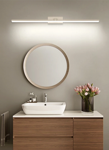 INSPIRA LIFESTYLES - Willis Vanity Light, LED vanity fixture, linear wall light, modern bathroom lighting, minimalist bedroom light, black vanity light, white LED wall lamp, wall-mounted lighting, over mirror light, desk lighting, bedhead light, contemporary wall light, soft glow LED light, ambient lighting fixture