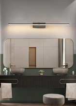 Load image into Gallery viewer, INSPIRA LIFESTYLES - Willis Vanity Light, LED vanity fixture, linear wall light, modern bathroom lighting, minimalist bedroom light, black vanity light, white LED wall lamp, wall-mounted lighting, over mirror light, desk lighting, bedhead light, contemporary wall light, soft glow LED light, ambient lighting fixture
