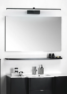 INSPIRA LIFESTYLES - Willis Vanity Light, LED vanity fixture, linear wall light, modern bathroom lighting, minimalist bedroom light, black vanity light, white LED wall lamp, wall-mounted lighting, over mirror light, desk lighting, bedhead light, contemporary wall light, soft glow LED light, ambient lighting fixture