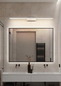 INSPIRA LIFESTYLES - Willis Vanity Light, LED vanity fixture, linear wall light, modern bathroom lighting, minimalist bedroom light, black vanity light, white LED wall lamp, wall-mounted lighting, over mirror light, desk lighting, bedhead light, contemporary wall light, soft glow LED light, ambient lighting fixture