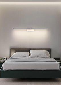 INSPIRA LIFESTYLES - Willis Vanity Light, LED vanity fixture, linear wall light, modern bathroom lighting, minimalist bedroom light, black vanity light, white LED wall lamp, wall-mounted lighting, over mirror light, desk lighting, bedhead light, contemporary wall light, soft glow LED light, ambient lighting fixture
