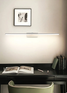 INSPIRA LIFESTYLES - Willis Vanity Light, LED vanity fixture, linear wall light, modern bathroom lighting, minimalist bedroom light, black vanity light, white LED wall lamp, wall-mounted lighting, over mirror light, desk lighting, bedhead light, contemporary wall light, soft glow LED light, ambient lighting fixture