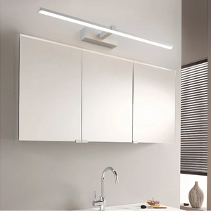 INSPIRA LIFESTYLES - Willis Vanity Light, LED vanity fixture, linear wall light, modern bathroom lighting, minimalist bedroom light, black vanity light, white LED wall lamp, wall-mounted lighting, over mirror light, desk lighting, bedhead light, contemporary wall light, soft glow LED light, ambient lighting fixture