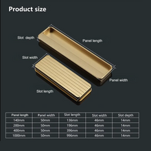 Load image into Gallery viewer, INSPIRA LIFESTYLES – Aven Recessed Pull Handles, Scandinavian flush cabinet hardware, modern recessed drawer pull, minimalist embedded cabinet handle, matte black brushed brass satin nickel finish
