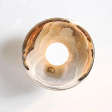 Load image into Gallery viewer, INSPIRA LIFESTYLES Elara Marble Wall Sconce natural jade onyx marble stone wall light circular stone wall sconce frosted globe diffuser modern architectural lighting spa bathroom wall light luxury hospitality wall lighting minimalist stone wall fixture
