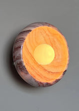 Load image into Gallery viewer, INSPIRA LIFESTYLES Elara Marble Wall Sconce natural jade onyx marble stone wall light circular stone wall sconce frosted globe diffuser modern architectural lighting spa bathroom wall light luxury hospitality wall lighting minimalist stone wall fixture
