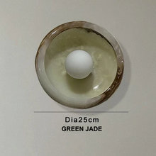 Load image into Gallery viewer, INSPIRA LIFESTYLES Elara Marble Wall Sconce natural jade onyx marble stone wall light circular stone wall sconce frosted globe diffuser modern architectural lighting spa bathroom wall light luxury hospitality wall lighting minimalist stone wall fixture
