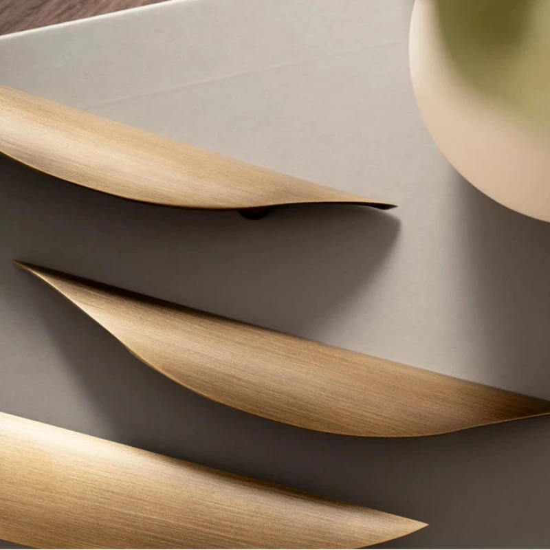 Fin Antique Brass Handles | Sculptural Cabinet Hardware | Inspira ...