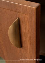 Load image into Gallery viewer, INSPIRA LIFESTYLES – Fin Antique Bronze Handles, curved cabinet pull, sculptural bronze hardware, organic modern cabinet handle, antique bronze drawer pull, designer cabinetry hardware
